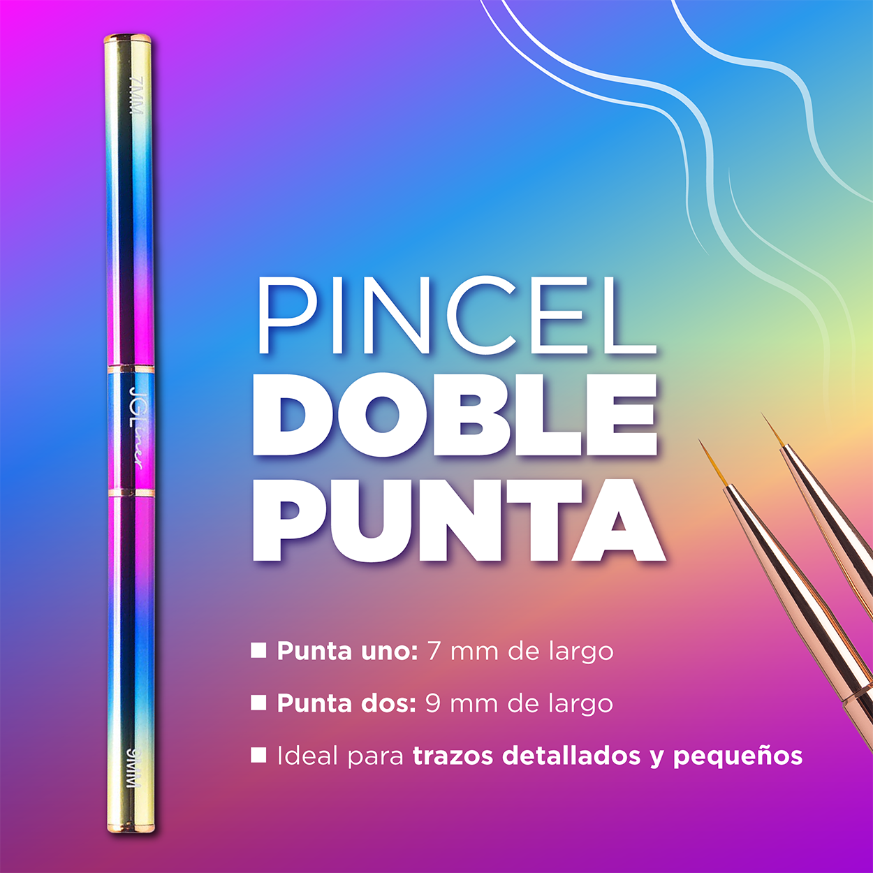 Pincel individual de punta doble🌈