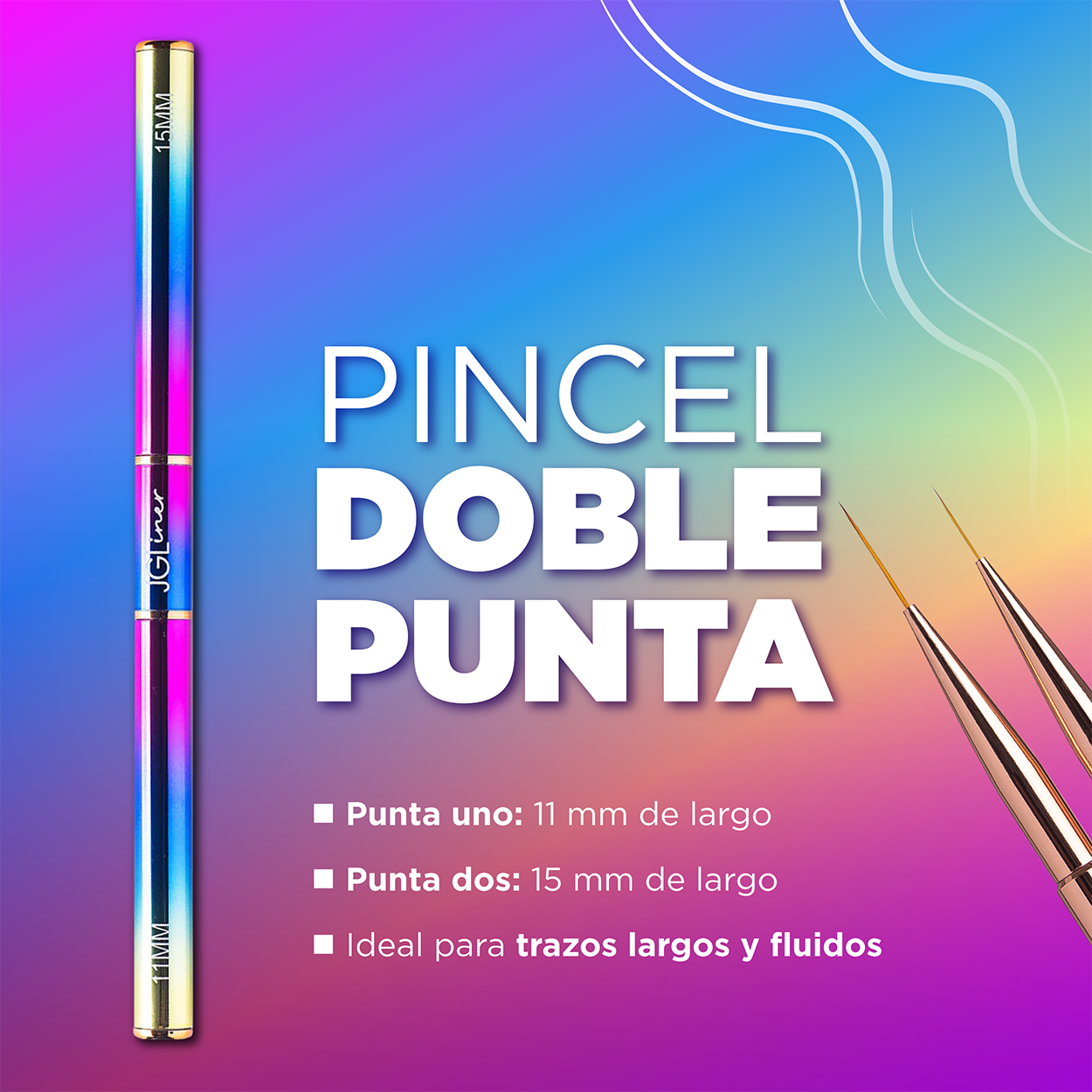 Pincel individual de punta doble🌈