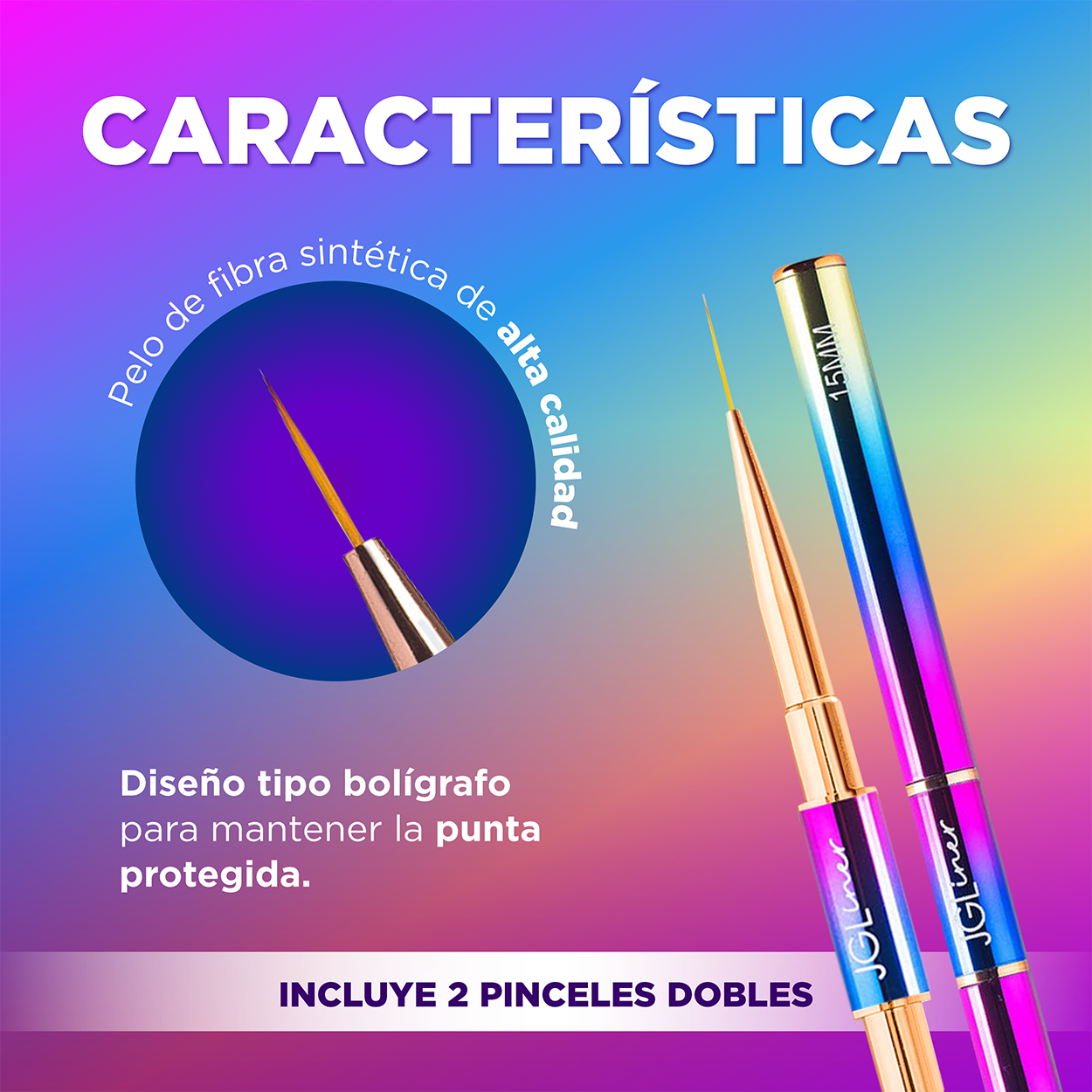 Pincel individual de punta doble🌈