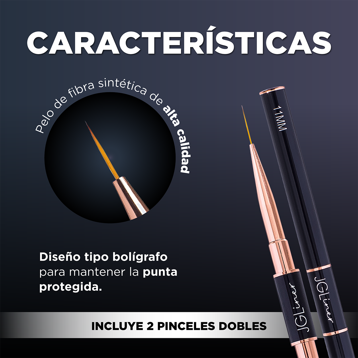 Paquete de 2 pinceles dobles