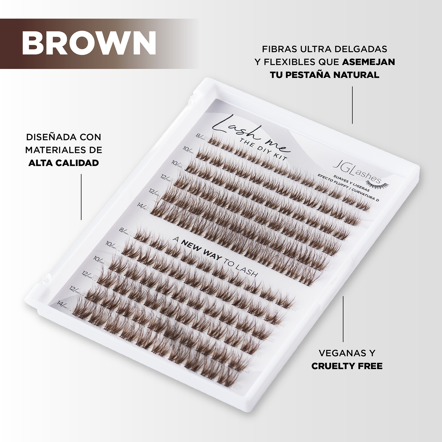 Lash me Brown - Paquete de clusters cafe