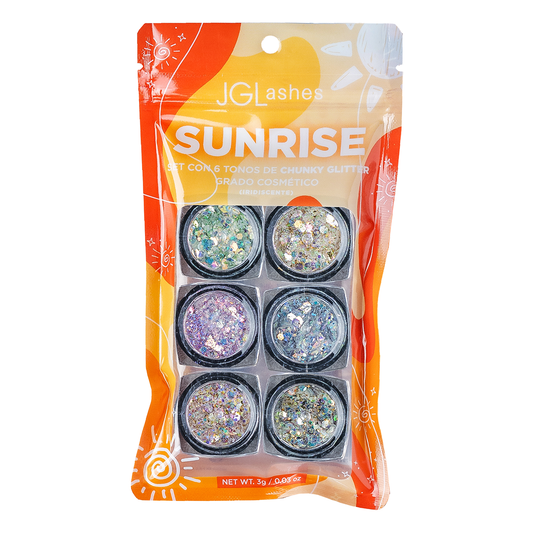 Sunrise Collection. Glitter Multicromático
