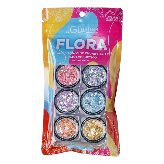 Flora Collection. Glitter iridiscenteo
