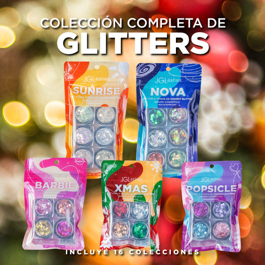 Paquete 16 colecciones de glitter