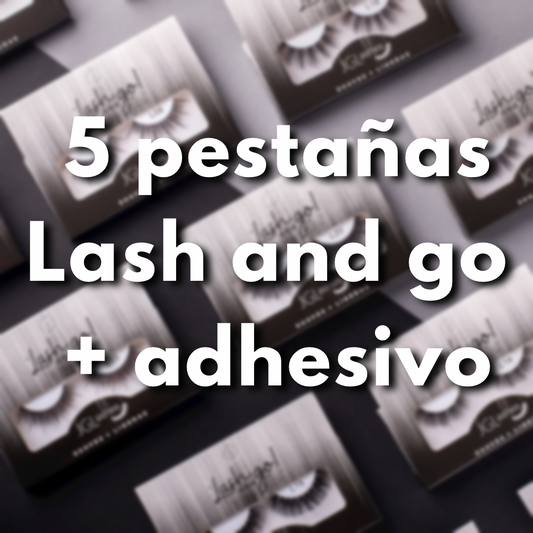 Paquete 5 pares Lash and Go + adhesivo