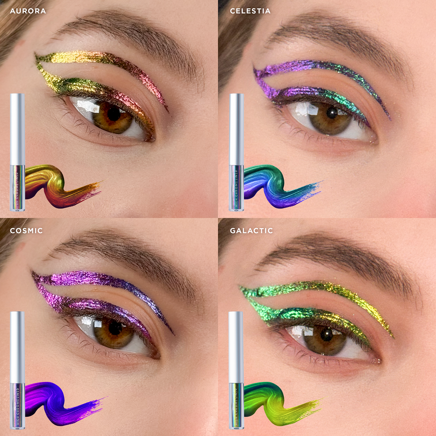 Colección completa High Chrome - Liquid eyeliner 7 tonos multicromaticos