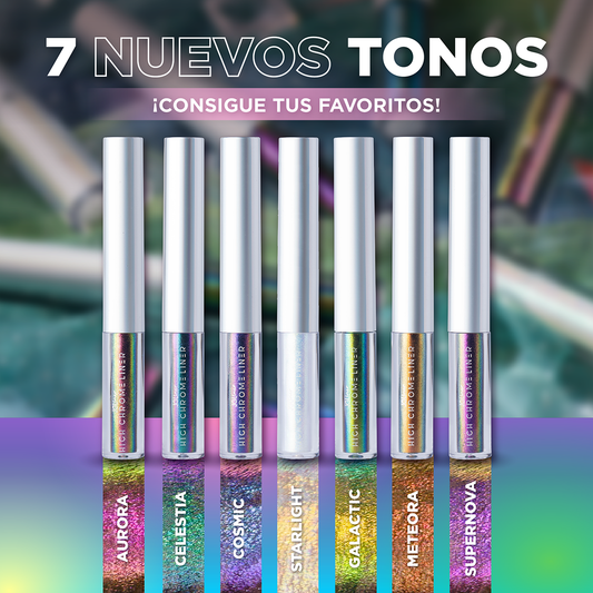 Colección completa High Chrome - Liquid eyeliner 7 tonos multicromaticos