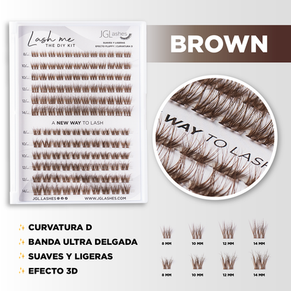 Lash me Brown - Paquete de clusters cafe