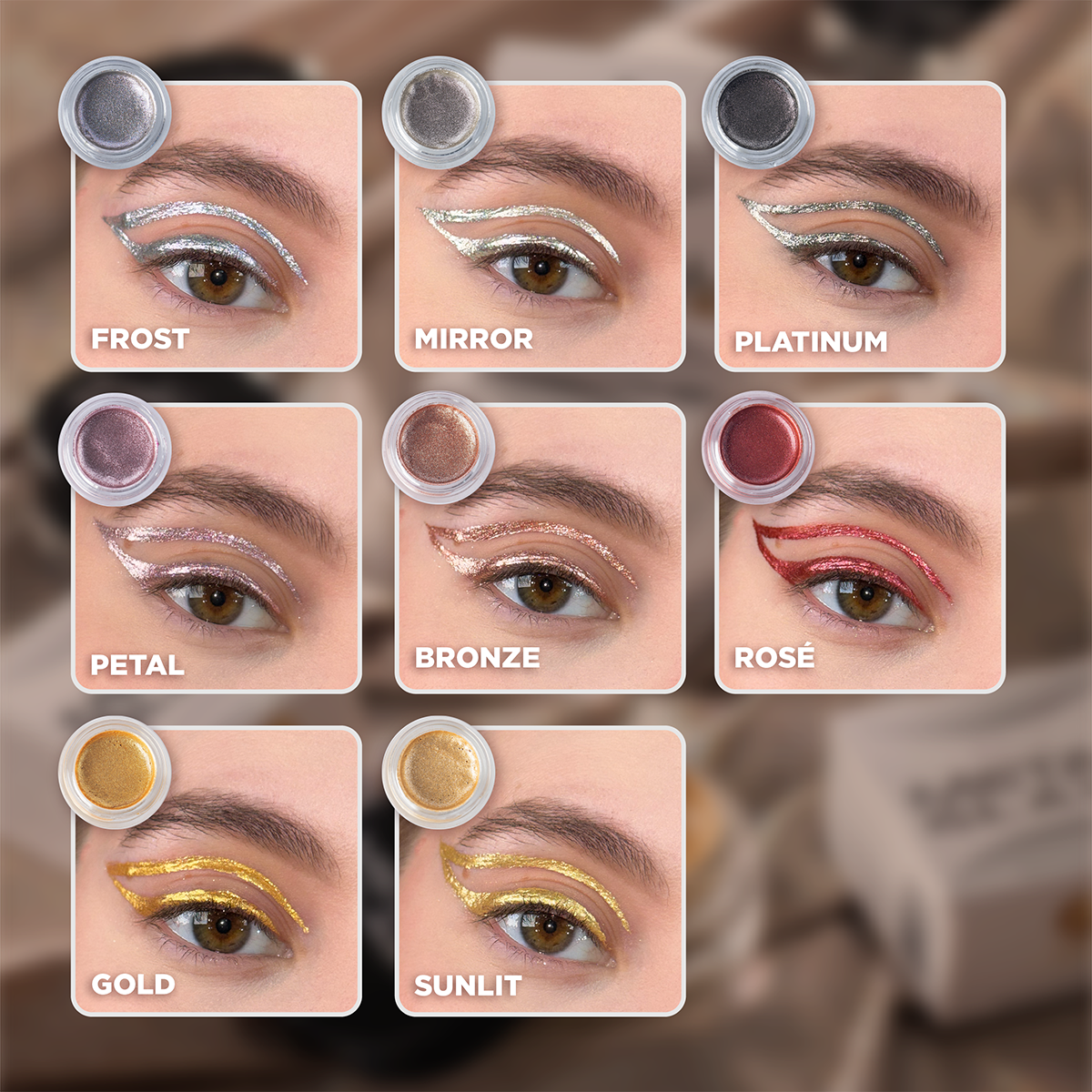 Colección 8 delineadores Metal Glaze