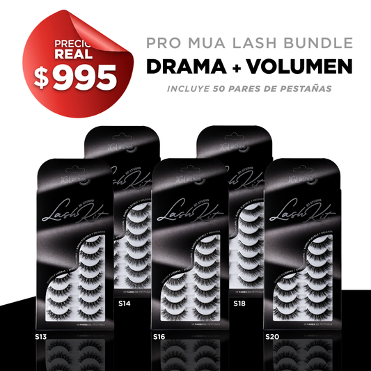 Pro Mua Lash bundle - Drama + Volumen - Incluye 5 modelos 3D Studio Lash Kit