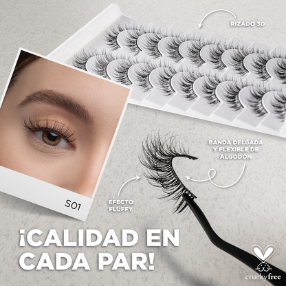 Pro MUA lash bundle - Incluye 5 modelos 3D Studio Lash Kit + Pegamento - Top ventas 2