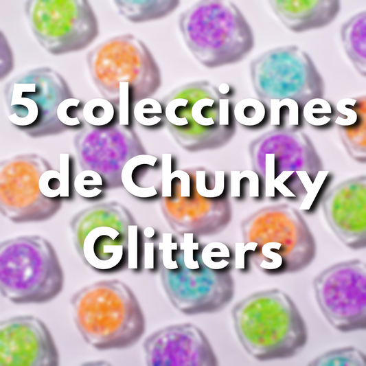 Paquete de 5 colecciones de  chunky glitter