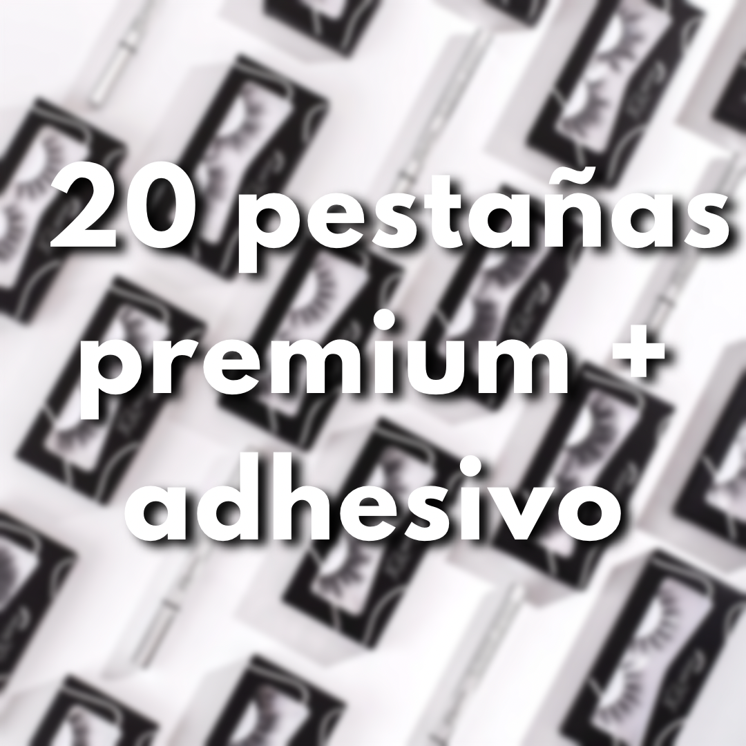 20 pares premium + adhesivo